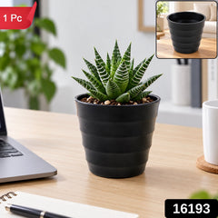 Stylish Ribbed Flower Pot for Indoor Plants, Home decor and Tabletop Use