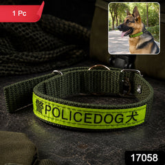 Heavy Duty Nylon Dog Collar with Metal Buckle Reflective Adjustable (1 Pc)