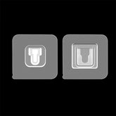 Pair of white heavy duty adhesive plastic wall hooks