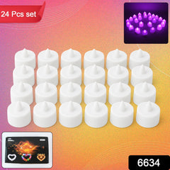 Flameless LED Tealights, Smokeless Plastic Decorative Candles - Led Tea Light Candle For Home Decoration (Pack Of 24)