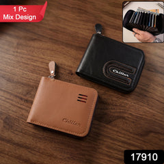 Premium zip-around card holder wallet front view