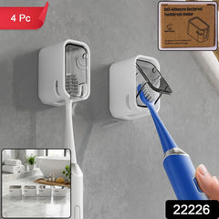 Self Adhesive Dustproof Toothbrush Holder – Space-saving Wall Mount