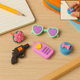Colorful mixed design eraser set for kids