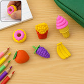 Complete set of 3D food fancy erasers for children
