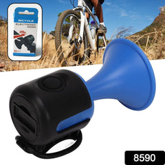 Close-up view of electronic bicycle air horn button