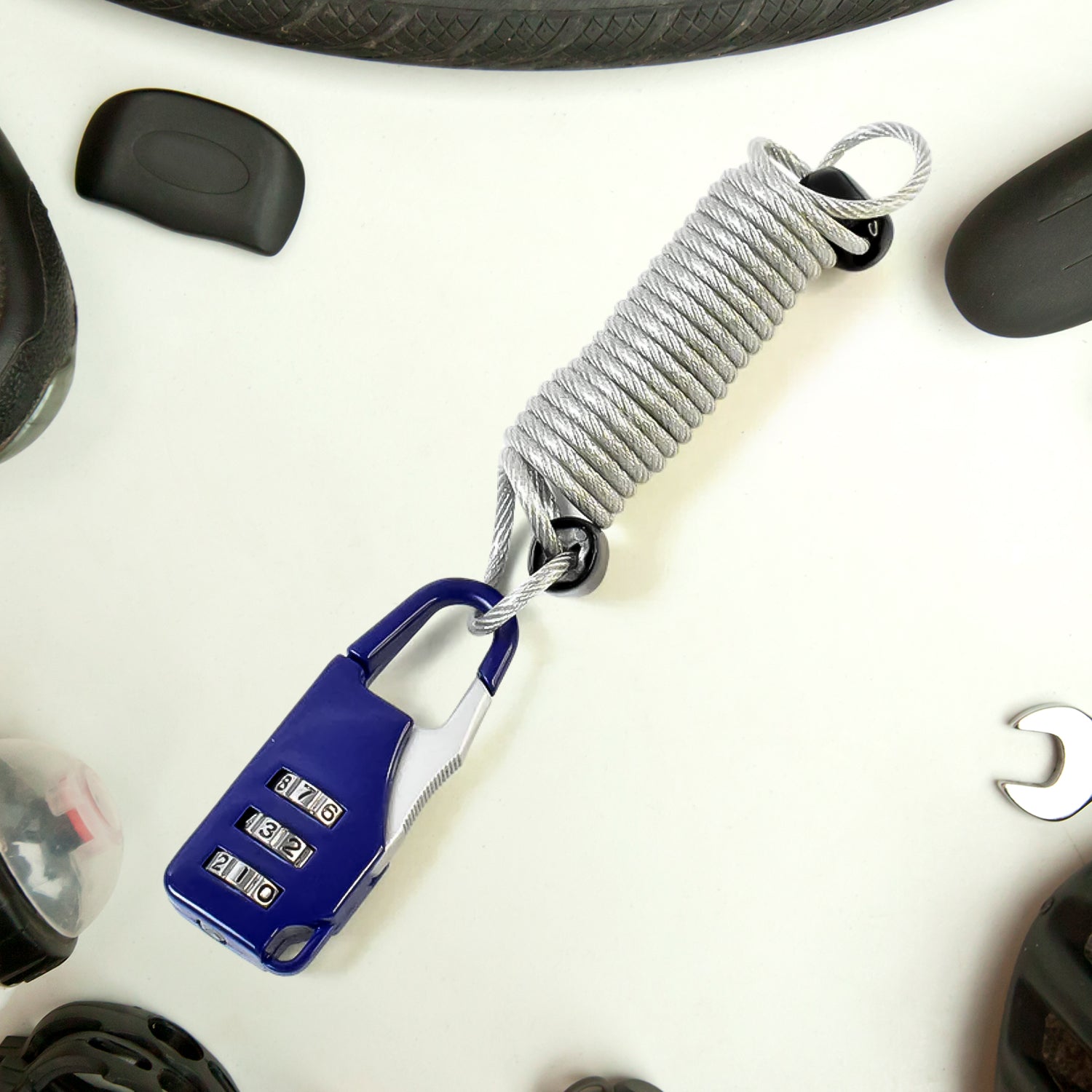 3-digit dial anti-theft padlock with built-in wire