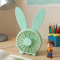 Cute rabbit shaped USB desk fan front view
