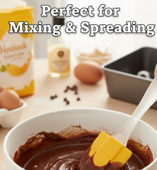 Silicone spatula with baking ingredients