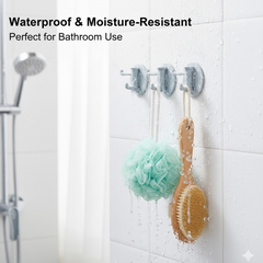 Sticky hook mounted on wall showing hooks