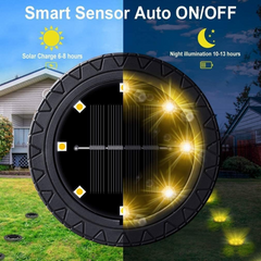 Waterproof solar LED ground spike lights for patio and driveway