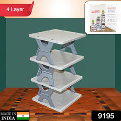 Foldable shoe rack showing compact storage and stability