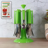 24-piece stainless steel cutlery set with stand