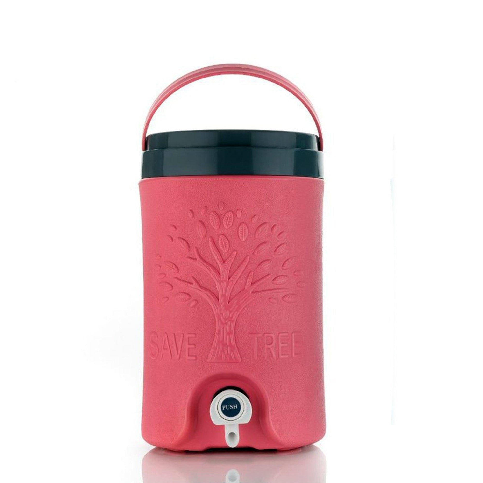 Multicolored insulated Water Rover jug with sturdy handle and bottom tap
