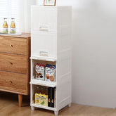 4-layer Foldable Multipurpose Storage Cabinet with plastic drawers front view