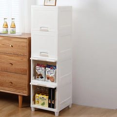 4-layer Foldable Multipurpose Storage Cabinet with plastic drawers front view