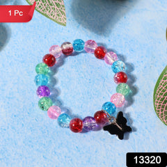 Premium Multicolor Crackle-Bead Stretch Bracelet (1 Pc)