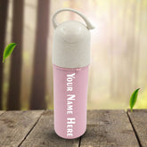 Customize Travel Coffee Cup Portable Water Bottle Wheat Straw Coffee Tea Mug Coffee Mug with Lids & Handle for Coffee Tea Portable for School (300 ML Approx)