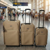 3-piece soft side trolley luggage set front view
