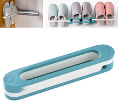 Multifunction folding shoe and slipper organizer rack hung on a wall