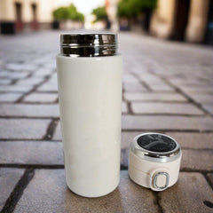 Smart Vacuum Insulated Water Bottle with LED Temperature Display, Cold & Hot | Leak Proof | Office Bottle | Gym | Home | Kitchen | Hiking | Trekking | Travel Bottle (Mix Color & Design / 420 ML)