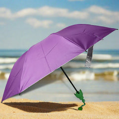 Opened vegetable shaped folding umbrella for rain and sun protection