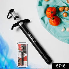 Close-up of stainless steel gas lighter handle