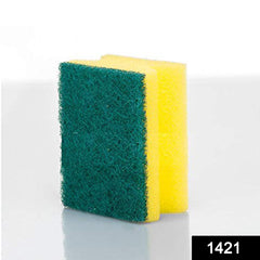 Dual-sided kitchen and sink scrub sponge for tough and gentle cleaning