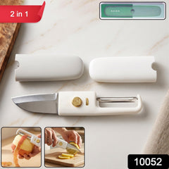 Compact folding multifunctional kitchen knife and peeler