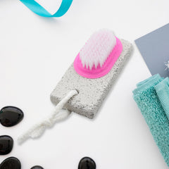 Ergonomic handle of hand and foot brush with pumice stone