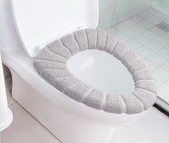 Close-up of plush soft toilet seat cover texture