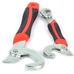Two Quick Snap N Grip wrenches, red & black, held ready for use