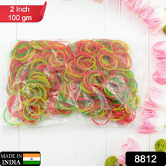 Close-up of elastic multicolor rubber bands