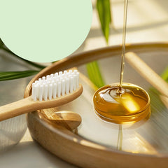 Two bamboo toothbrushes with medium bristles
