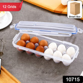 Lock-Clip Refrigerator Egg Storage Box with clear lid showing eggs inside
