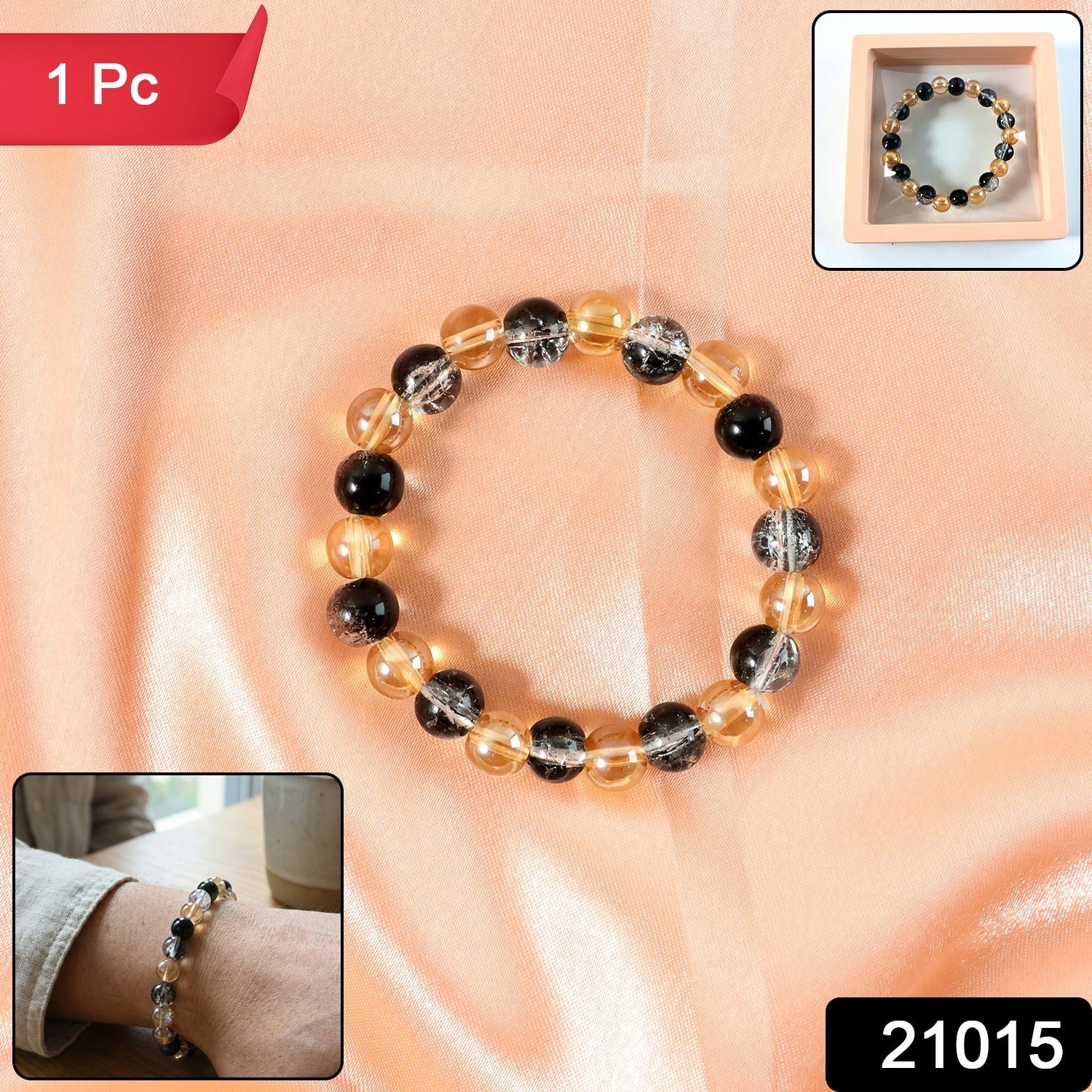 Crystal Stretch Bracelet styled on wrist