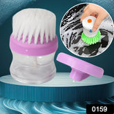 Multicolor plastic wash basin brush cleaner with liquid soap dispenser