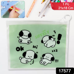 Front view of multipurpose stationery pouch with zipper