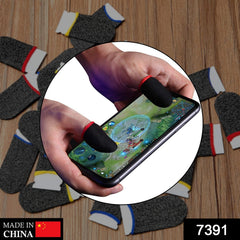 Close-up of gaming finger sleeves showing breathable material