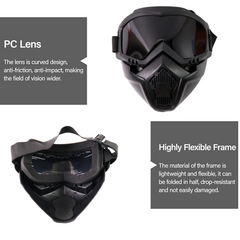 Side ventilation holes on motorcycle goggles mask