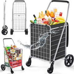 Foldable shopping trolley front view