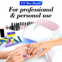 Mini UV nail lamp showing dual wavelength light