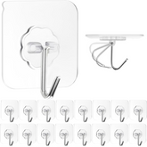 DeoDap Heavy Duty Flower Adhesive Wall Hooks 10 Pc Set - main product shot