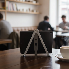 Slim tablet stand scaffold side view
