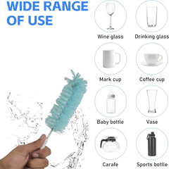Bottle cleaning brush with flexible handle