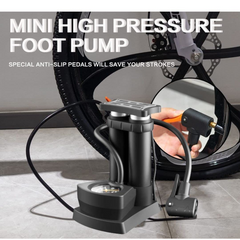 High pressure foot-operated bike pump by Safora