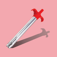 Close-up of stainless steel gas lighter