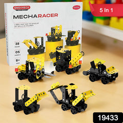 Child building one of the 5 models from the Aditi Mecha Racer Kit