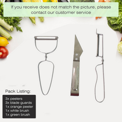 Detailed image of peeler blades and handles