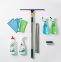3-in-1 Glass Wiper with detachable microfiber cloth