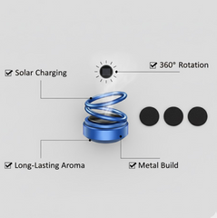 Close-up of Solar Car Aroma Diffuser with rotating rings